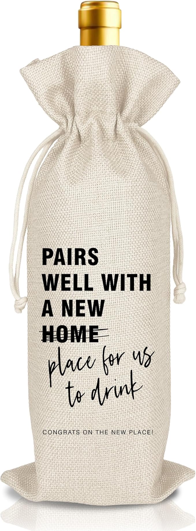 New Apartment Housewarming Gifts Pairs Well with a New Apartment Wine Gifts Bag First New Home Gift Housewarming Party Decorations House Warming Gift for Women Men Couple Reusable Wine Wrap Bag (A31)