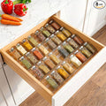 8 Pack Spice Drawer Organizer with 18 Anti-Slip Mats, 13" to 26" Expandable Acrylic Seasoning Organizer Rack Tray Kitchen Spice Rack Drawer Holds up to 56 Jars (Jars Not Included)