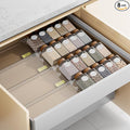 PanPanPal Spice Drawer Organizer, 8 Pack Clear Seasoning Organizer Rack, Expandable From 11" to 22" Wide Kitchen Spice Rack Organizers for Drawer, Countertop (Jars Not Included)