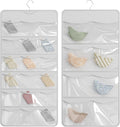 26-Pocket Hanging Organizer for Socks, Underwear, Bras, and Leggings, Dual-Sided Closet Storage for Lingerie and Kids’ Clothing, White