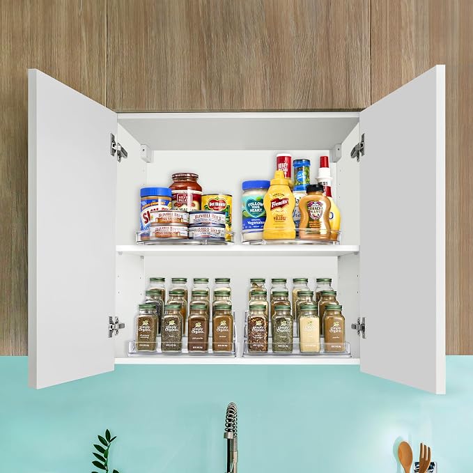 Sorbus 3-Tier Pantry Spice Organizer, 2 Pack | Seasoning Organizer for Cabinet, Spice Rack, Condiment Organizer, For Pantry & Refrigerator
