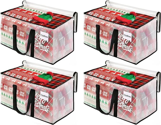 BlissTotes Moving Bags, 76L 4-Pack Storage Bags, Moving Box Heavy Duty Extra Large, Moving Totes with Zipper, Large Packing Bag with Reinforced Handles, Boxes for Packaging Moving