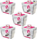 Life Story 6 Liter Shoe, Accessory, and Closet Plastic Storage Box Multi-Purpose Lidded Stacking Tote Containers, Clear (50 Pack)
