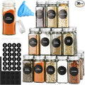 DkOvn 36pcs Glass Spice Jars, 4oz Empty Spice Jars with Metal Caps, Labels, Shaker Lids, Collapsible Funnel, Chalk Pen, Seasoning Organizer for Spice Rack | with Metal Caps, Labels, Shaker Lids, Collapsible Funnel, Chalk Pen, Seasoning Organizer for Sp...