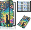 Floral Business Card Book Holder Organizer for Women, 240 Card Capacity, Stylish Name Card and Credit Card Holder for Professionals (Cat)