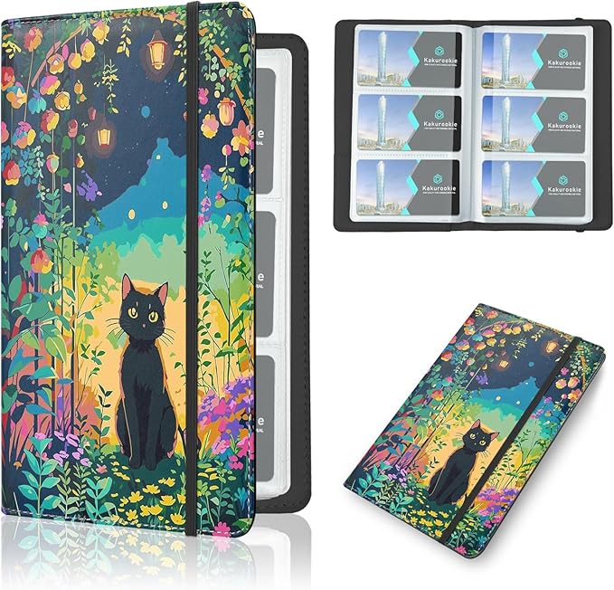 Floral Business Card Book Holder Organizer for Women, 240 Card Capacity, Stylish Name Card and Credit Card Holder for Professionals (Cat)