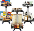 AceOrbit 3 Pack Lazy Susan Organizer 2 Tier, 10 Inch Metal Rotating Lazy Susan Turntable Spice Rack for Cabinet, Metal Seasoning Organizer for Pantry Table Kitchen Storage, Compact and Versatile