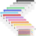 Smarpau 24 Pack Pencil Pouches, A6 Waterproof PVC Pencil Bags, 12 Colors Mesh Zipper Pouches for School Supplies, Classroom Organisation, Office Documents & Travel Storage