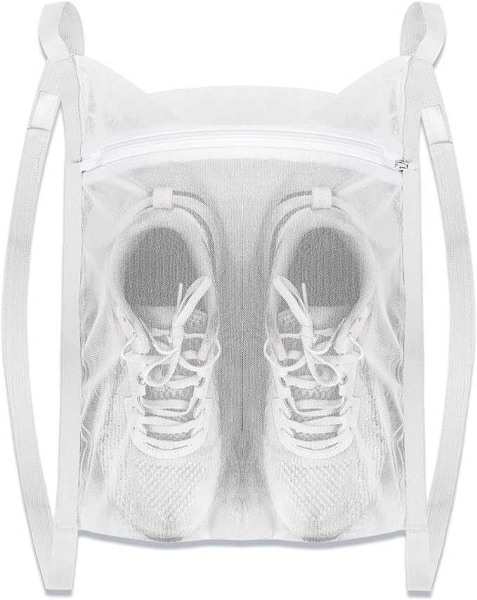 Laundry Bags,Sneaker Wash & Dry Net Bag for Dryer Sneaker Laundry Bags Large HoneyComber Mesh Bags with Zipper and Strap for Shoes Sneaker Washing Mesh Net for Most Dryers Door 15.7" Large