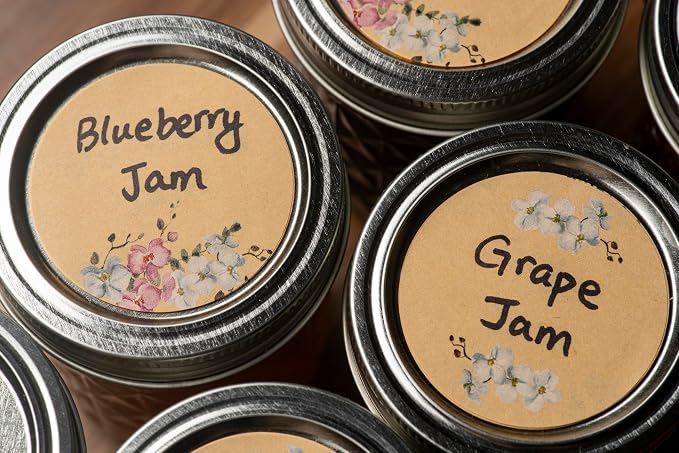 MONEST (500pc/Roll) 2" Stickers for Jars and Lids | Pantry, Mason Jar, Canning, Spice, and Bottle Labels (White Orchid 2")