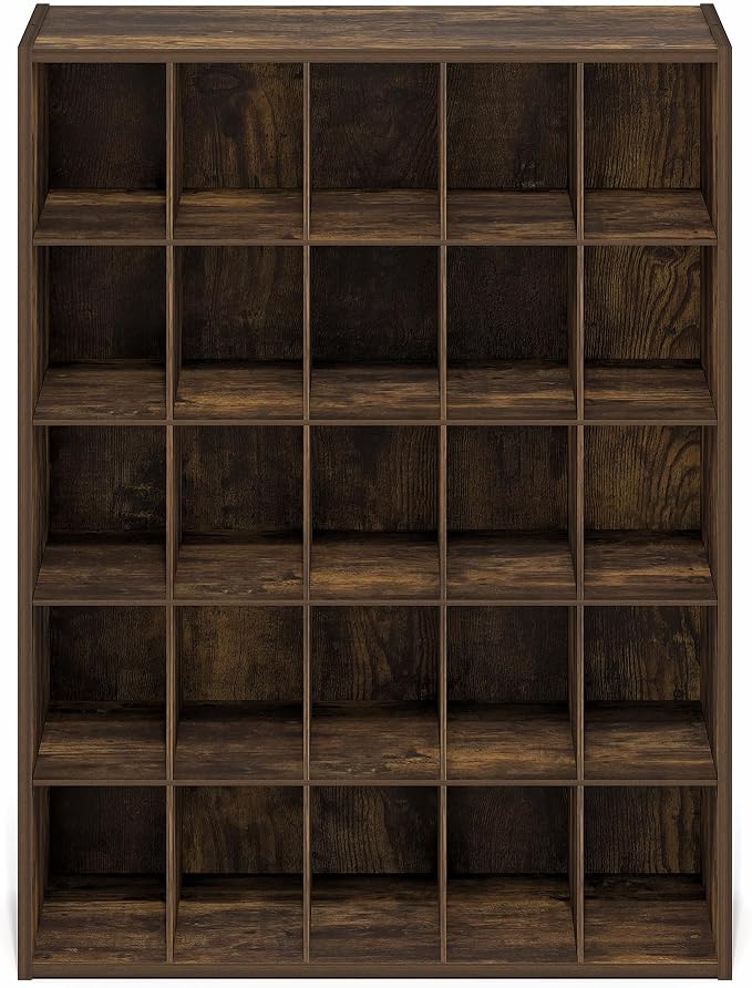 Furinno FANO 25-Cube Shoe Rack, Stackable Shoe Organizer, Amber Pine | 11.7 x 24.2 x 31.5, Shoes Storage, for Closet Entryway, Office, Garage