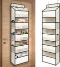 TYMENSH White Over Door Organizer with 5 Large Clear Pockets and 6 Side Mesh Pockets, Anti-Tilt Hanging Door Storage for Nursery, Bathroom, Closet, Bedroom, Dorm, Toys