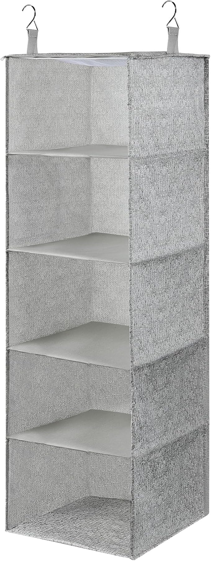 Hanging Closet Organizer with Hook, Collapsible 5 Tier Closet Organizers, Hanging Shelves for Clothes Shoes Towels Sweater 40 * 12 * 12 Inches