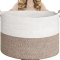 Goodpick 65L Large Woven Rope Basket for Blankets Living Room, 65L | 19.7 x 19.7 x 12.6 In Woven Basket for Storage, Kids Toy Storage for Playroom, Laundry Basket for Towels,Mele