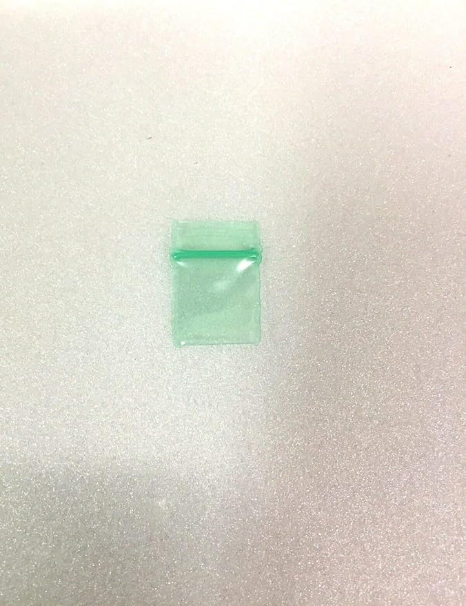 1212-S Original Mini Resealable 2.5mil Plastic Bags 1/2" x 1/2" Reclosable Baggies (Green, 1,000 Bags)