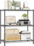 Xcity Storage Shelves, 3 Tier Heavy Duty Metal Shelving Unit with Wheels, 1050 LBS Adjustable Steel Wire Shelf for Commercial, Pantry, Kitchen, Garage, 14" D x 24" W x 30" H, Black