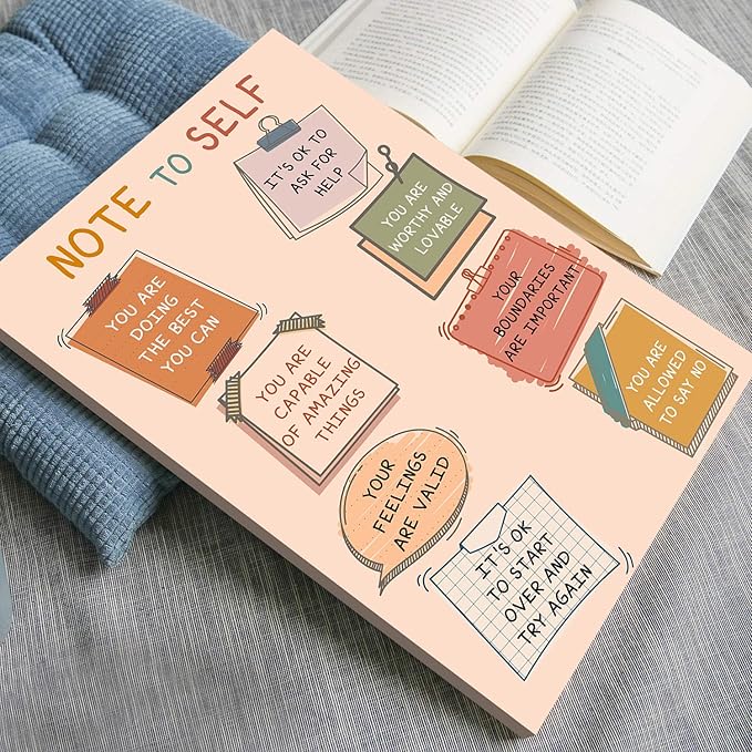 LOLUIS Mental Health Poster, Boho Therapy Tools Educational Supplies Art Print Classroom School Office Decor (Note To Self, Custom Frame Type)