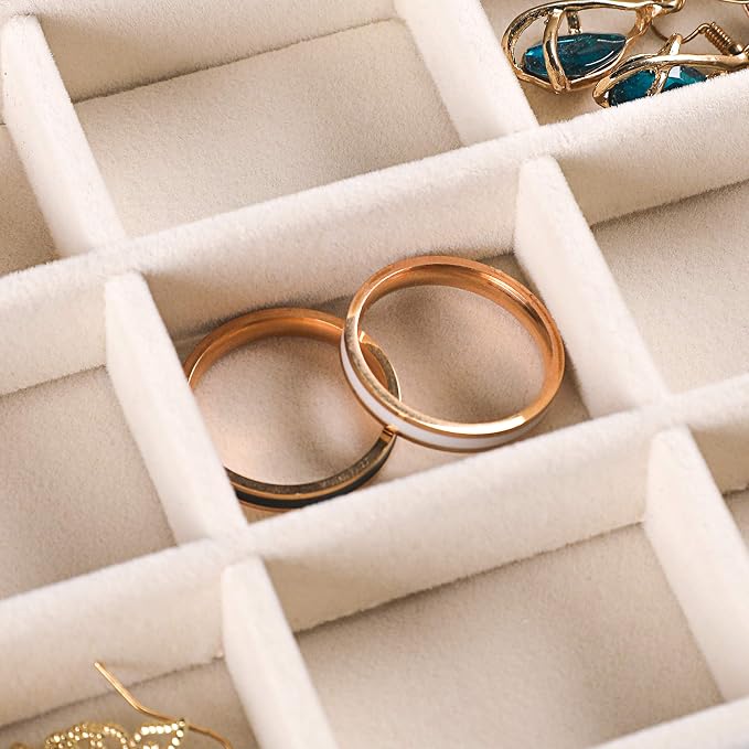 Frebeauty Extra Large Acrylic Jewelry Box for Women Girls 5 Layers Clear Velvet Earring Organizer with 5 Drawers Rings Display Case Necklaces Holder Tray (Beige) | Jewelry Storage for Rings Earrings Bracelets,Dustproof,Velvet Lining,Transparent Appeara...