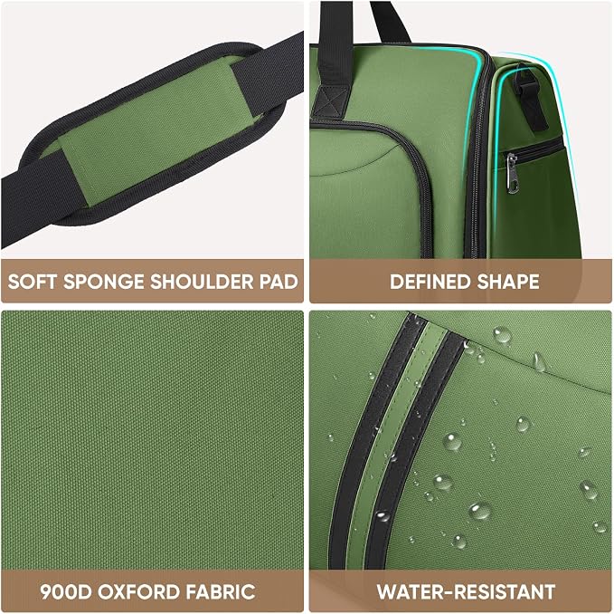 BALEINE Travel Garment Bag, Travel Suit Bag for Men, Water Resistant Carry on Garment Bag for Hanging Clothes, Garment Duffel Bag for Travel Business (Green-Convertible)