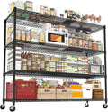 REIBII 60''W Storage Shelves 2399LBS Wire Shelving with Wheels Garage Shelving Heavy Duty Metal Shelves for Storage Rack Adjustable Shelf for Commercial Garage Kitchen, 60" W x 18" D x 65.5" H
