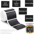 Mantah Rectangle Chalkboard Labels 200pcs with 2 White Chalk Marker, Reusable Waterproof Chalk Label for Storage Bin, Labels for Food Container, Label for Jars, Containers