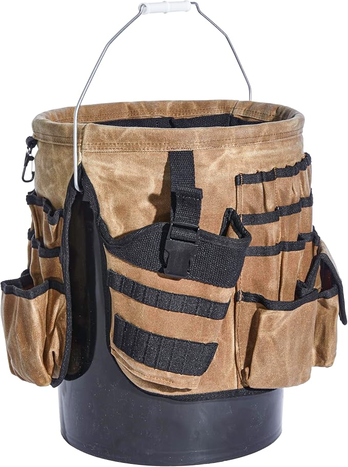 Readywares Tool Bucket Organizer | Waxed Canvas 5 Gallon Bucket Organizer