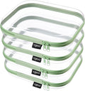 YQBRAO 4-Pack Clear Diaper Bag Organizer Pouches, 1.2mm Ultra-Thick PET Travel Pouches for Toiletries & Makeup, Rigid Self-Standing Bags with YKK Zippers, TSA Approved (Green)
