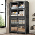 160GAL Extra Large Storage Bins with Lid, 640Qt Stackable Closet Organizers and Drawers, Collapsible Storage Bins with Wheels, Folding Containers for Home, Kitchen Office, 4Pack Black
