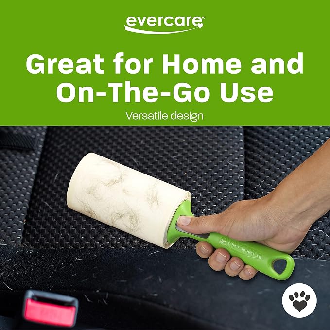 Evercare All Purpose Pet Hair Lint Roller with 2 Refills,180 Sheets –Reusable Sticky Roller for Pet Hair,Cat & Dog_Hair Remover,Lint Remover,Pet_Hair_Remover for Furniture,Clothing & Cars (Pack of 6)