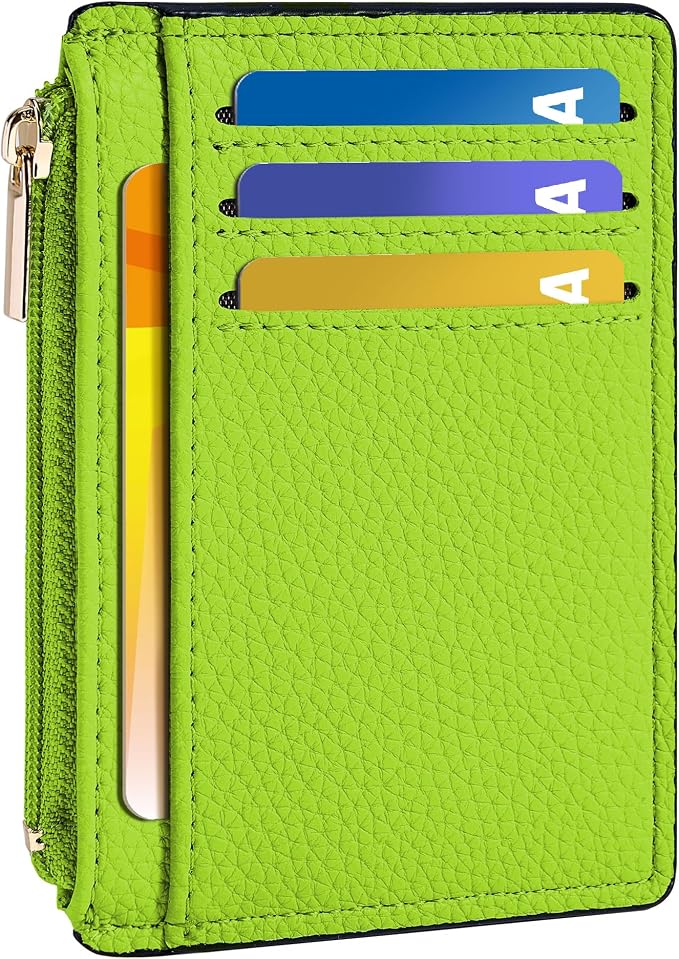Tipmile Womens Credit Card Holder Wallet, Small Slim RFID Blocking Sleeve | Mini Tiny Cute ID Case, Minimalist Zipper Pocket Wallet, Thin Coin Purse, Mothers Gift