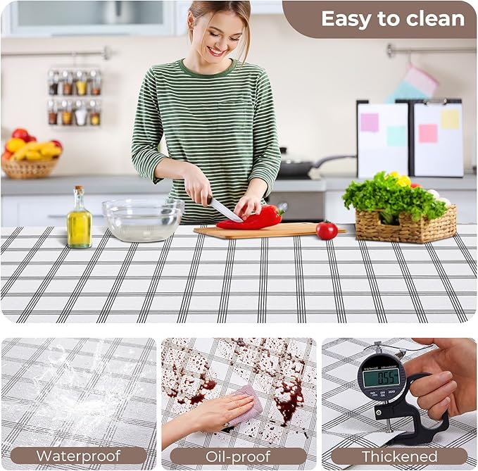 Coavas Shelf and Drawer Liner, Non Slip Extra Grip Non Adhesive Waterproof Thickened Cabinet Mat, Easy Cut for Kitchen Pantry Bathroom Dresser Cupboard (Stripe, 24IN x 10FT)