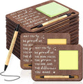 Kosiz 10 Set Back to School Teacher Gifts Bulk May You Be Proud Brown Wooden Sticky Note Holder with Notes and Ballpoint Pens Thank You Appreciation Gift for Teacher Team Employee Office Supplies