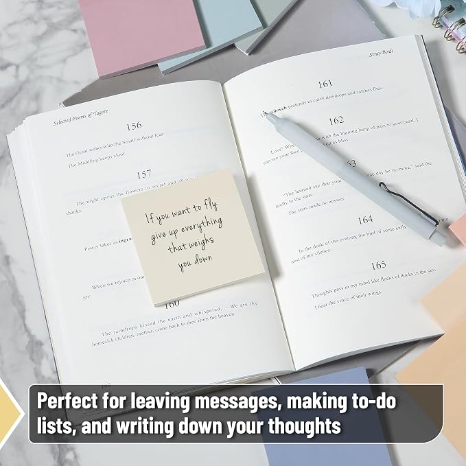 Mr. Pen- Sticky Notes, 3"x3", 12 Pads, 600 Sheets, Soft Vintage Colors | Sticky Notes Bulk, Self-Stick Note Pads, Perfect for Office, School, Home, Study & Organization