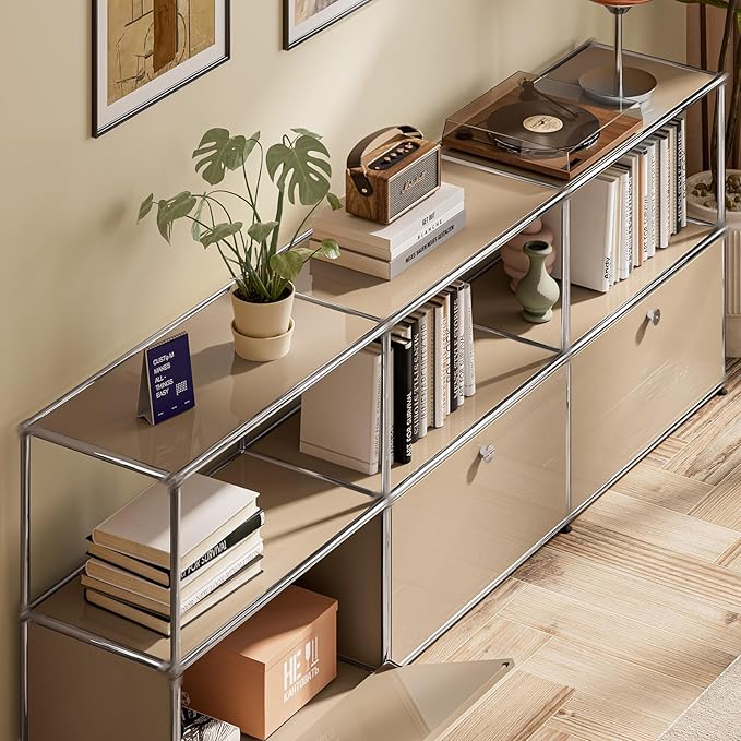 Modern Storage Cabinet Sideboard Versatile Free-Standing Organizer Cabinets for Home Office, Living Room, Bedroom, Kitchen, Garage