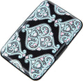 Credit Card Holder, Metal Card Wallet RFID Blocking Mini Slim Aluminum Business Hard Card Case for Women Men (Damask Paisley)
