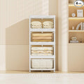 376 QT / 94 Gal Large Foldable Storage Cabinet with Wheels - Extra Capacity, Transparent Front & Back Doors, One-Pull Assembly, Silent Casters for Garage/Stockpile (PP Material)