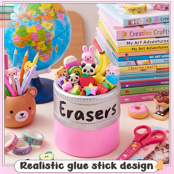 Tenceur 4.7x4.7 Inches Erasers Bucket for Teacher Desk Organizer Pencil Holder Bucket Plastic Large Capacity Desk Organizer for Teacher Classroom Craft Supply Storages