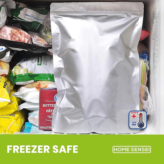 20 Mylar Bags for Food Storage, 2.5 Gallon Capacity, Extra Thick 15 Mil, with 1000cc Oxygen Absorbers, Resealable, Stand-Up Gusset, Ideal for Long-Term Food Storage