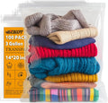 100 Count Large Zip Plastic Bags for Storage Bulk 14"×20", 3 Gallon | 2 mil Thick Reclosable Jumbo Bags for Household, Clothes, T-shirts Packing