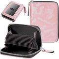 Credit Card Wallet, RFID Card Case Wallet, Zipper Card Cases Holder for Men Women, RFID Blocking, KeyChain Wallet, Compact Size Card Organizer Case for Women