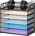 6 Tier Desk Organizer, Heavy-Duty Thick Metal Letter Tray Organizer, Large Capacity Desktop File Organizer for Heavy Files, Easy to Assemble for Home, Office & Classroom,Black