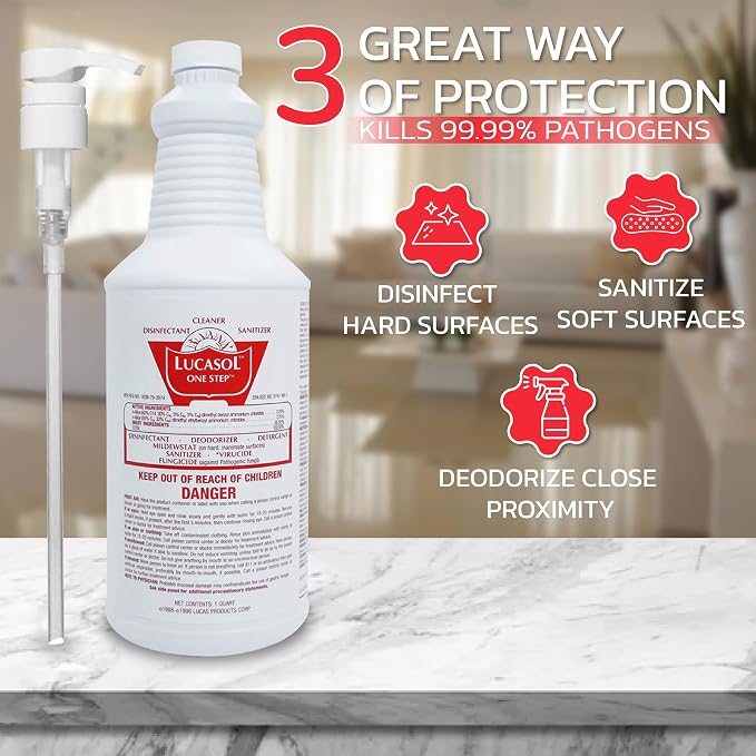 Lucasol One Step Sanitizer Hospital Grade Disinfectant Attachable Pump