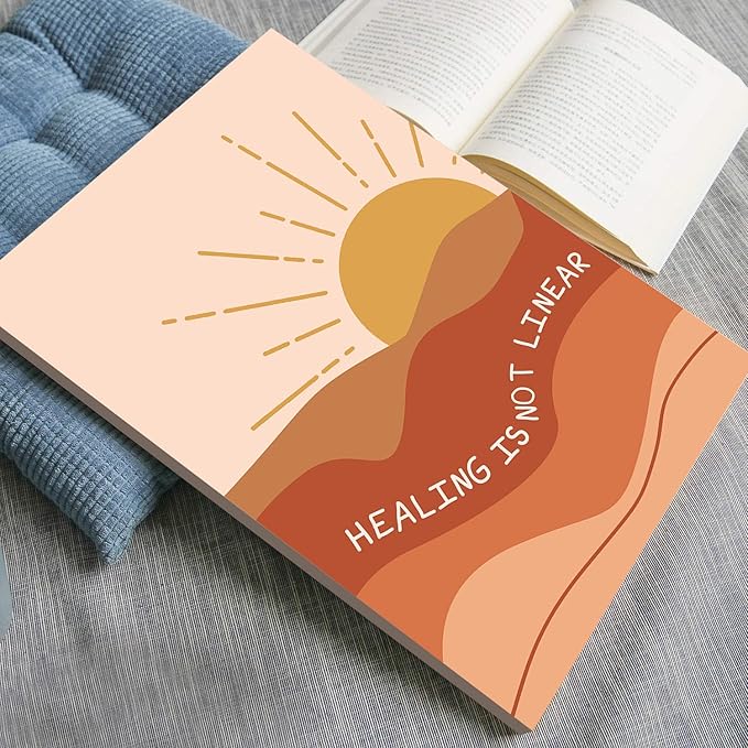 LOLUIS Mental Health Poster, Boho Therapy Tools Educational Supplies Art Print Classroom School Office Decor (Healing Is Not Linear, Custom Frame Type)