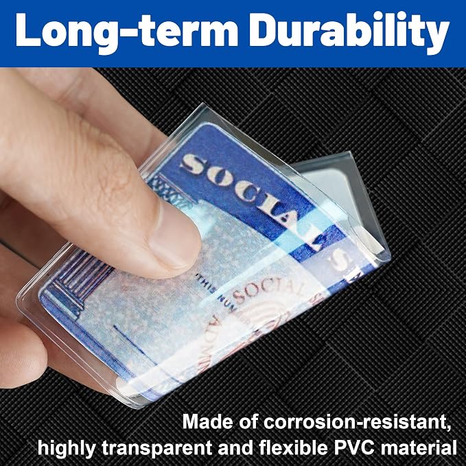 LIEMAND 16 Pack Social Security Card Protector Sleeves, Ultra Clear & Durable 31Mil Waterproof SSN/New Medicare/Credit Card Holder, Soft ID/Debit/Credit/Business Card Holder