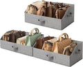 GRANNY SAYS Storage Bins for Closet, Trapezoid Storage Bins with Handles, Closet Storage Bins, Decorative Storage Boxes for Organizing Sheets Blankets Hats, Dark Gray, Jumbo, 3-Pack