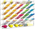 BEYGORM Acrylic Vertical Marker Organizer for 310 Markers with 26 Compartments, Clear Angled Pen & Pencil Holder, Large Desk Stationery & Art Supply Storage for Office & School (14.9 x 12.4 x 4 Inch)