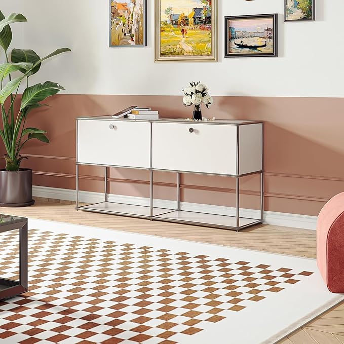 Modern Storage Cabinet Sideboard Versatile Free-Standing Organizer Cabinets for Home Office, Living Room, Bedroom, Kitchen, Garage