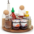 12in Wood Lazy Susan for Table Top, Turntable Organizer for Pantry Countertop Tabletop Spice Rack Spinning Rotating Organizer for Kitchen