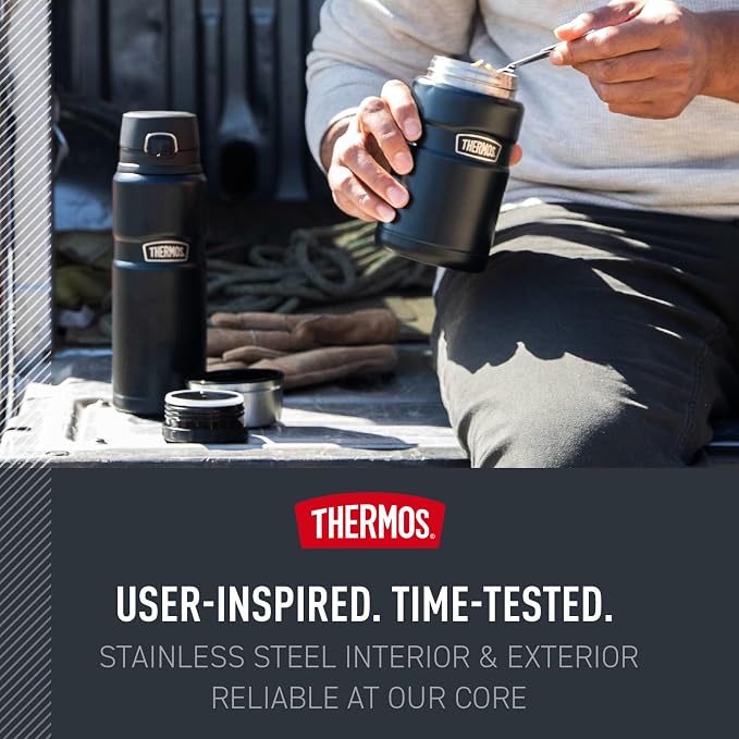 THERMOS Stainless King Vacuum-Insulated Food Jar, 24 Ounce, Matte Army Green