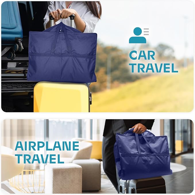 Lazebox 43" Travel Garment Bag with Accessories Zipper Pocket, Heavy Duty Suit Bag for Suits, Tuxedos, Dresses, Coats, Blue, 1 pack